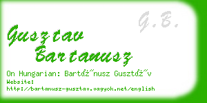 gusztav bartanusz business card